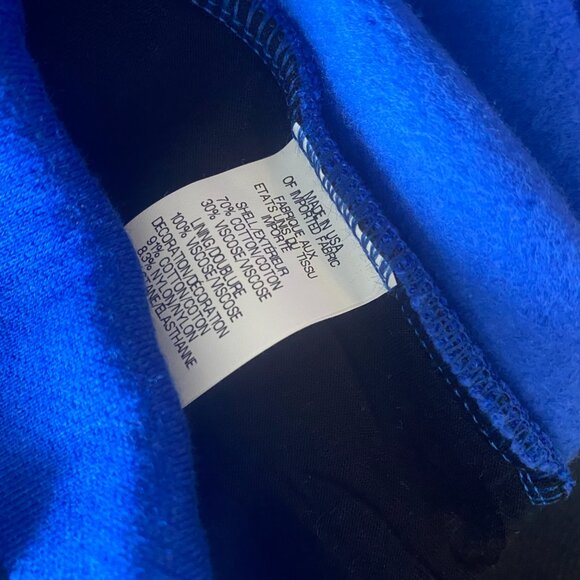 NWT HELMUT LANG Blue Cotton Blend Drawstring Sweat Track Shorts Size M $185 - Picture 4 of 5